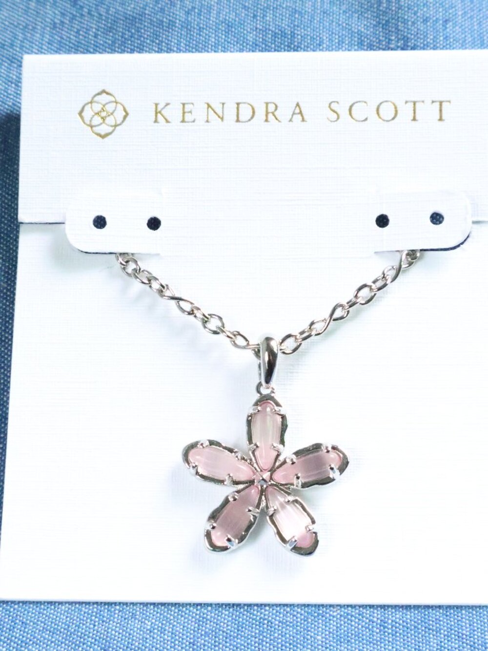 Kendra Scott Kyla Pink Cat's Eye Glass Necklace NEW